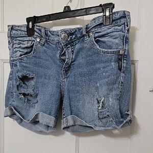 SILVER CLASSIC STRETCH BOYFRIEND MID SHORT W 33 L4.5 GUC